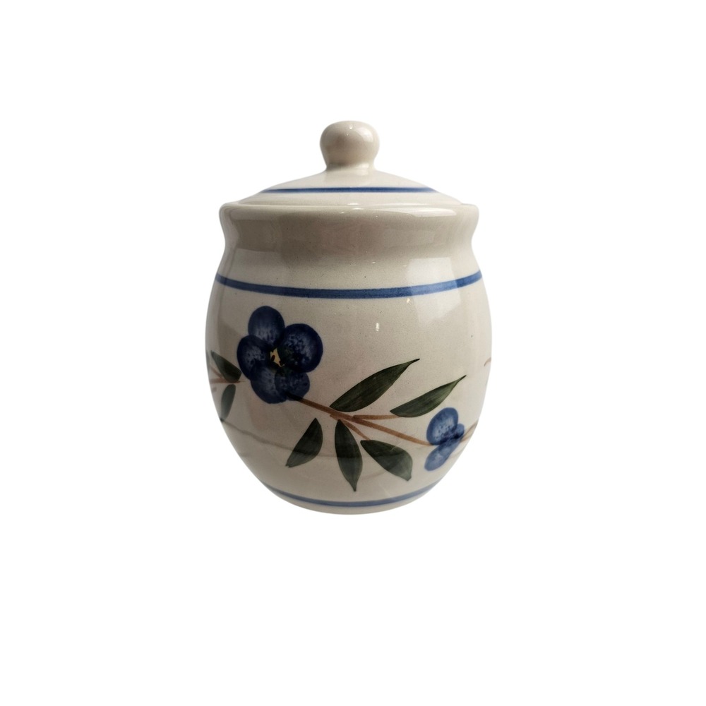 Ceramic Jar with Lid Blue Floral Design‎ Kitchen Storage Container